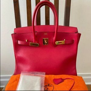 Hermes Birkin 35 in swift leather Cherry color